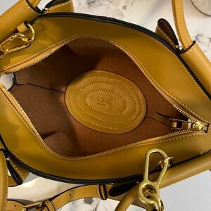 Loewe Tan Leather Shoulder Bag with Embossed Logo